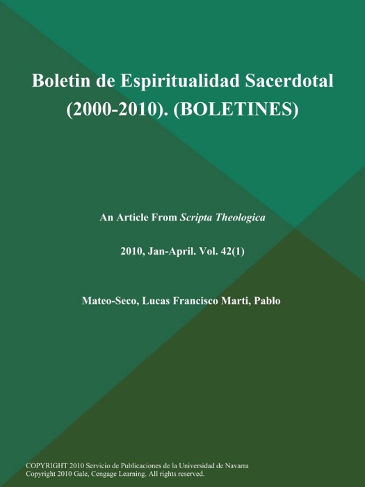 Boletin de Espiritualidad Sacerdotal (2000-2010) (BOLETINES)