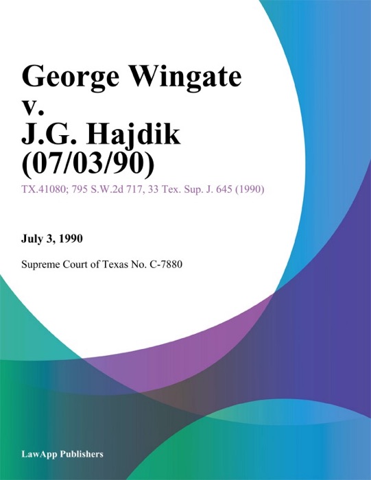 George Wingate V. J.G. Hajdik (07/03/90)