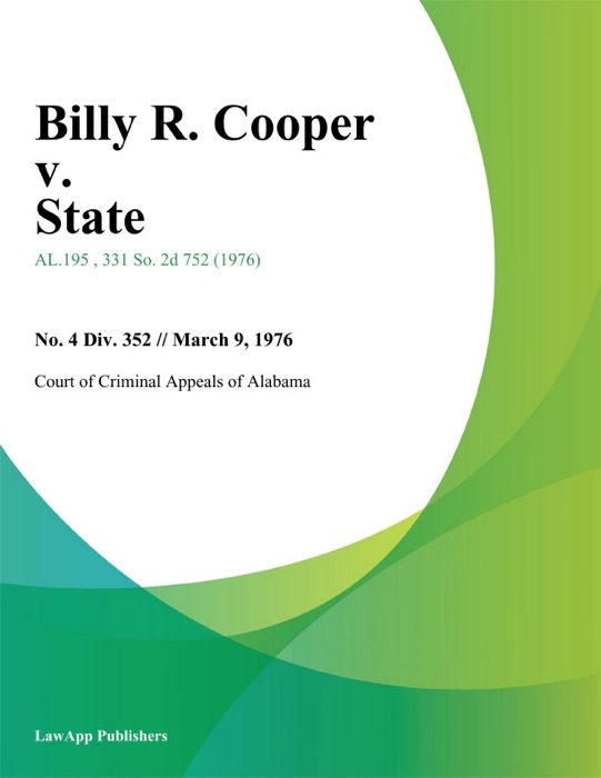 Billy R. Cooper v. State