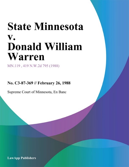 State Minnesota v. Donald William Warren