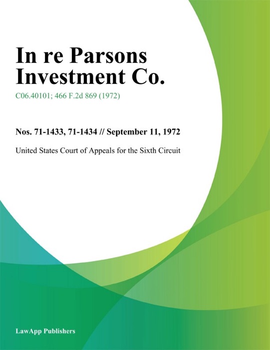 In Re Parsons Investment Co.