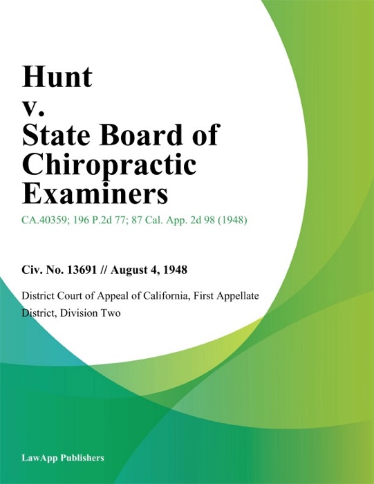 Hunt v. State Board of Chiropractic Examiners