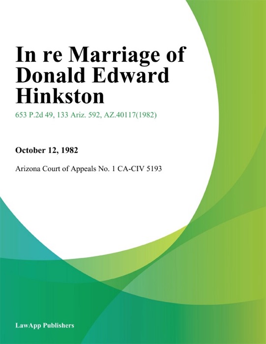 In re Marriage of Donald Edward Hinkston