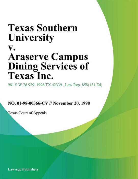 Texas Southern University v. Araserve Campus Dining Services of Texas Inc.