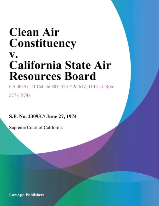 Clean Air Constituency V. California State Air Resources Board