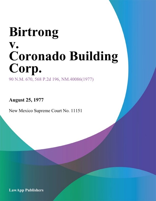Birtrong v. Coronado Building Corp.