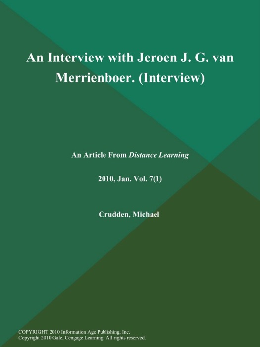 An Interview with Jeroen J. G. van Merrienboer (Interview)