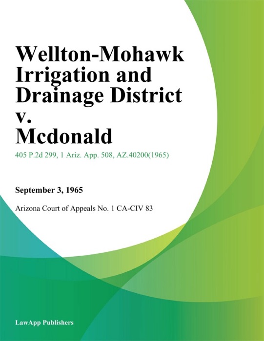 Wellton-Mohawk Irrigation And Drainage District v. Mcdonald