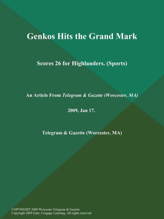 Genkos Hits the Grand Mark; Scores 26 for Highlanders (Sports)