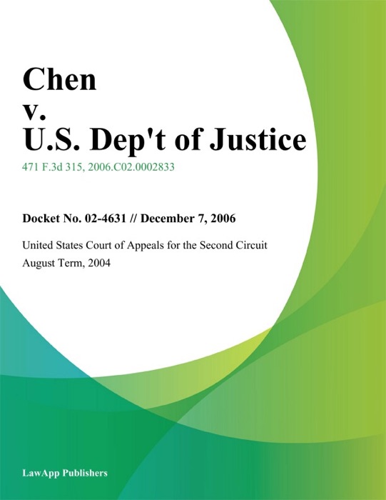 Chen V. U.S. Dep't Of Justice
