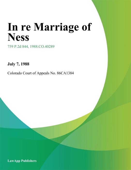 In Re Marriage of Ness
