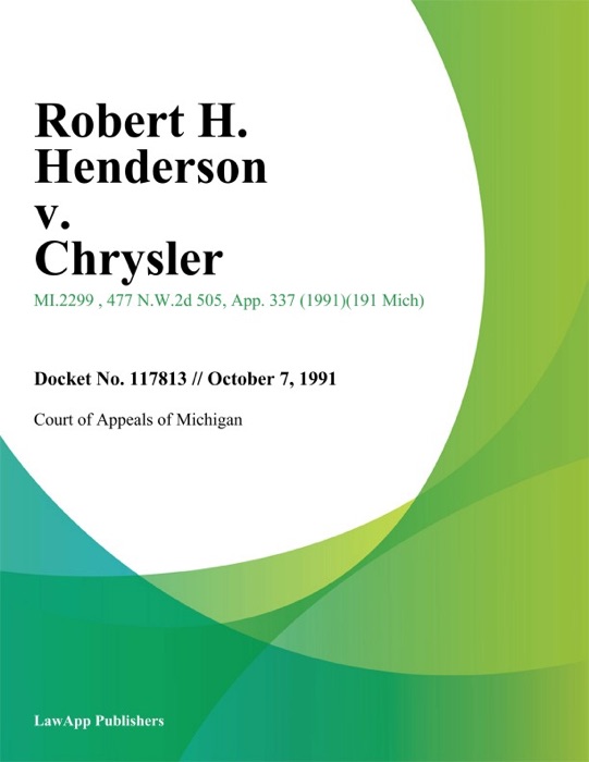 Robert H. Henderson v. Chrysler