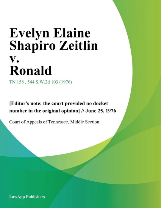 Evelyn Elaine Shapiro Zeitlin v. Ronald