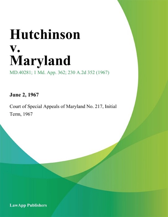 Hutchinson v. Maryland