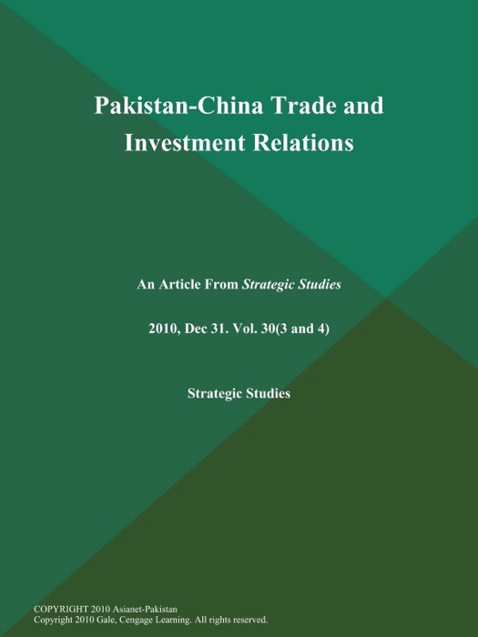 Pakistan-China Trade and Investment Relations