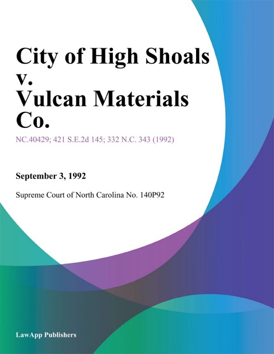 City of High Shoals v. Vulcan Materials Co.