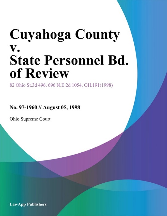 Cuyahoga County V. State Personnel Bd. Of Review