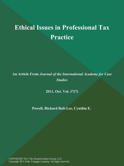 Ethical Issues in Professional Tax Practice