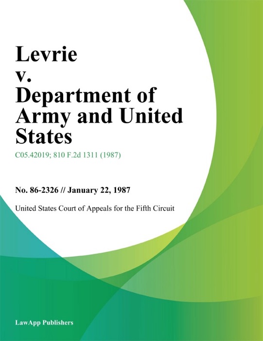 Levrie v. Department of Army and United States