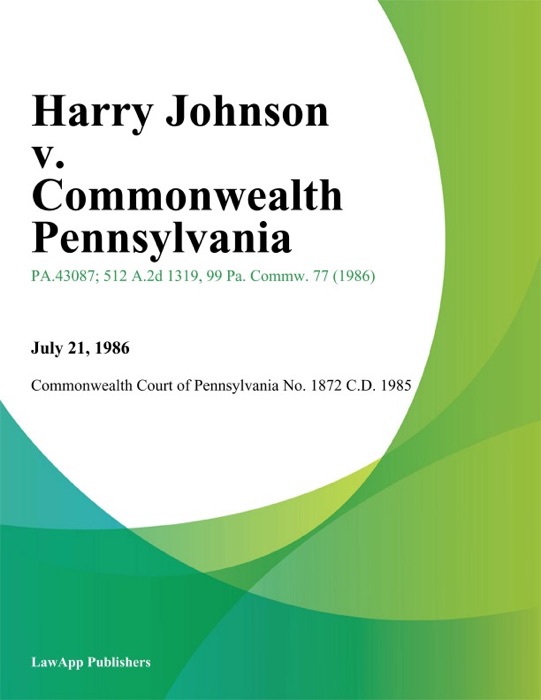 Harry Johnson v. Commonwealth Pennsylvania