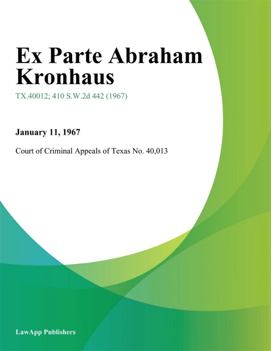 Ex Parte Abraham Kronhaus