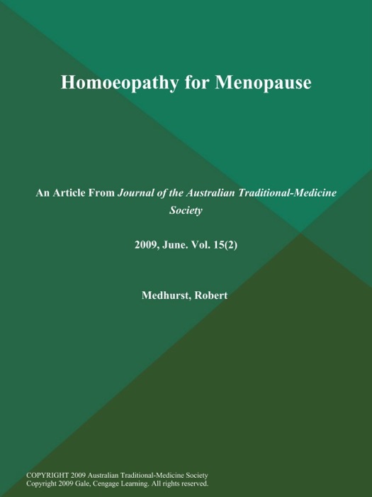 Homoeopathy for Menopause