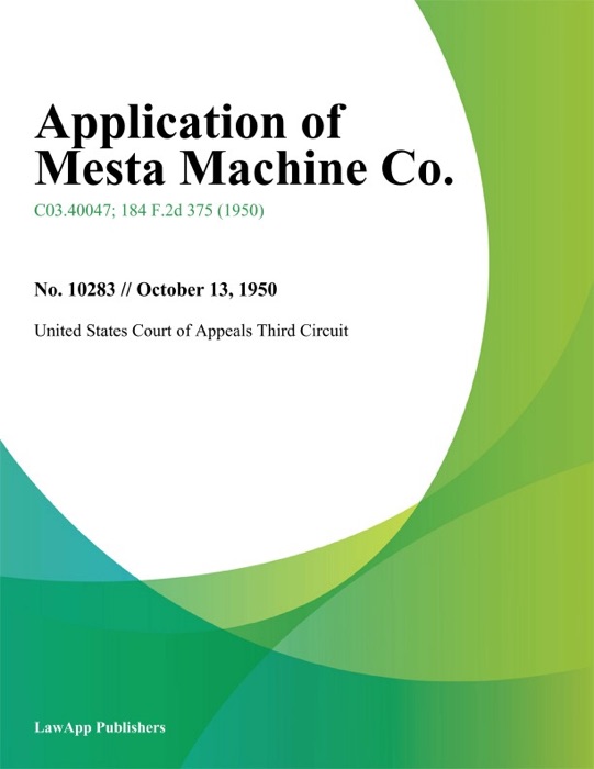 Application of Mesta Machine Co.