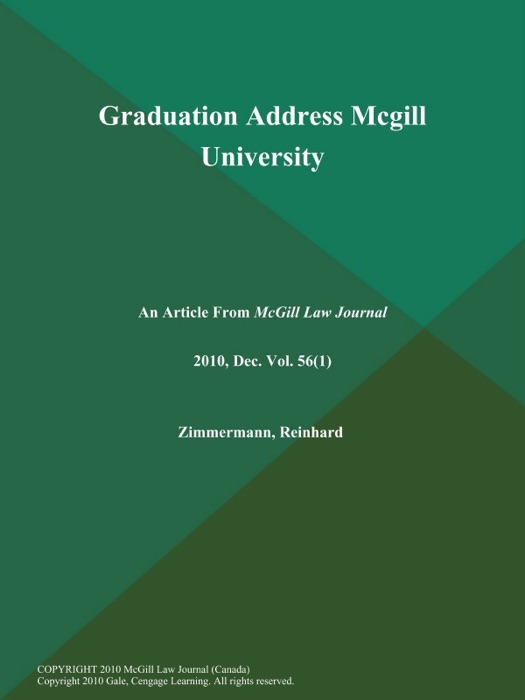 Graduation Address Mcgill University