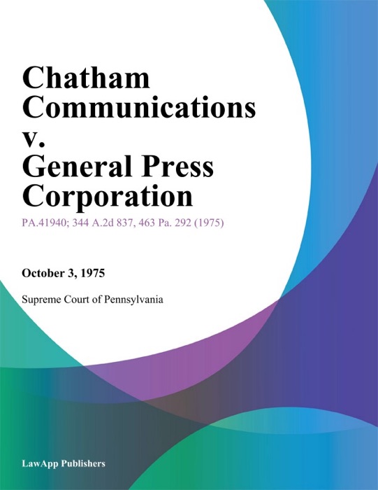 Chatham Communications v. General Press Corporation