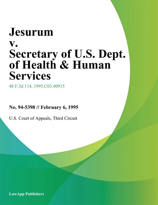 Jesurum V. Secretary Of U.S. Dept. Of Health & Human Services