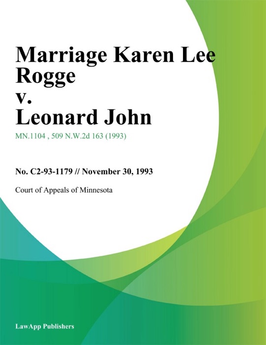 Marriage Karen Lee Rogge v. Leonard John