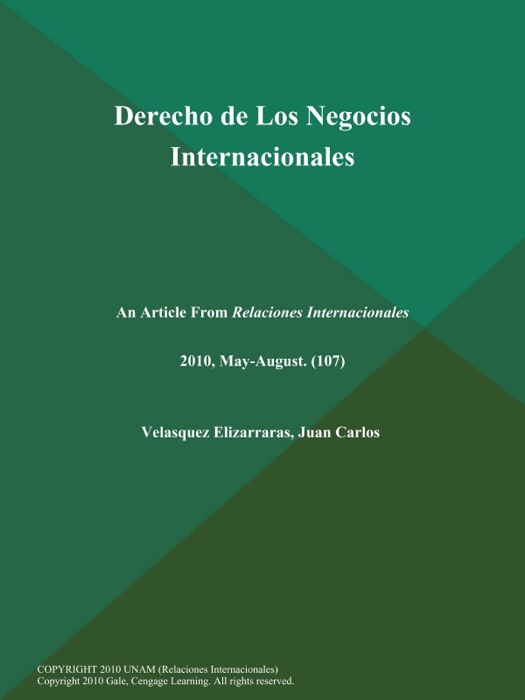 Derecho de Los Negocios Internacionales