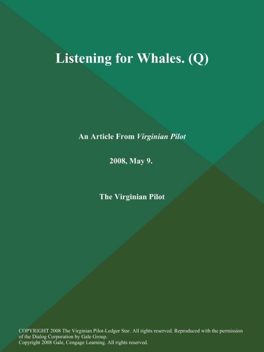 Listening for Whales (Q)