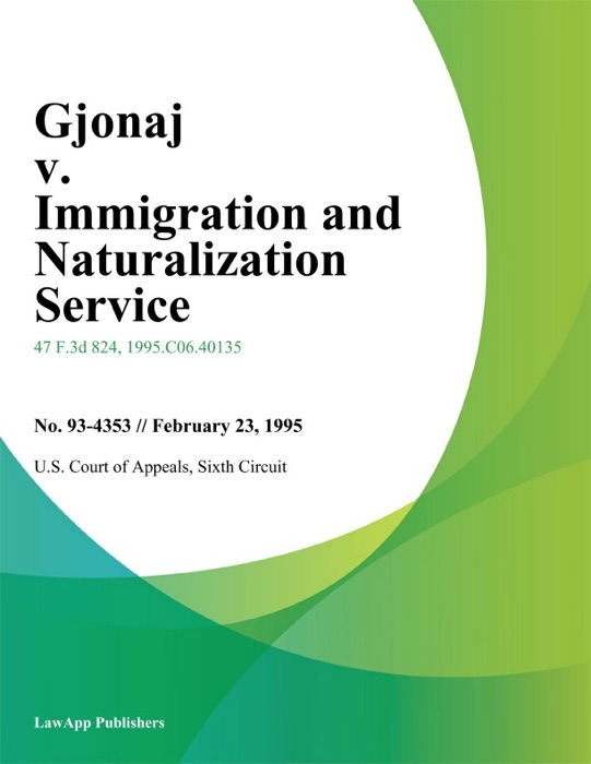 Gjonaj v. Immigration and Naturalization Service