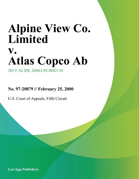 Alpine View Co. Limited v. Atlas Copco Ab