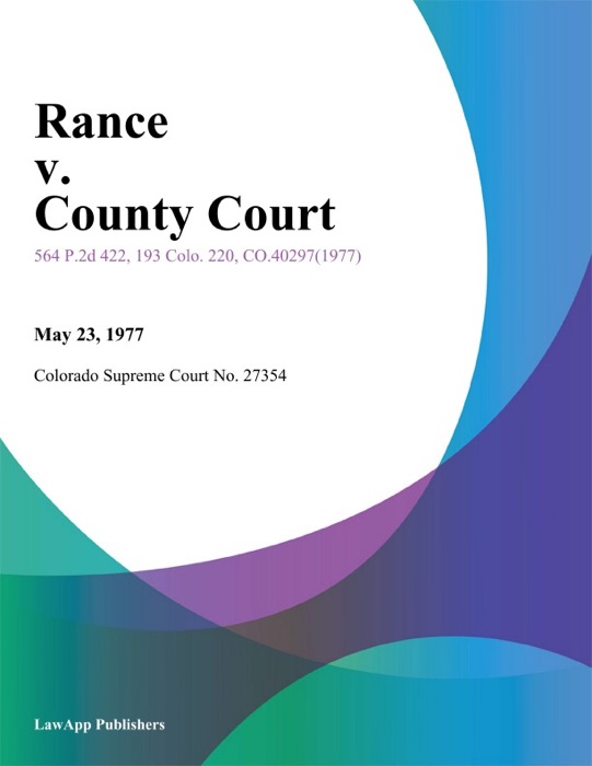 Rance v. County Court