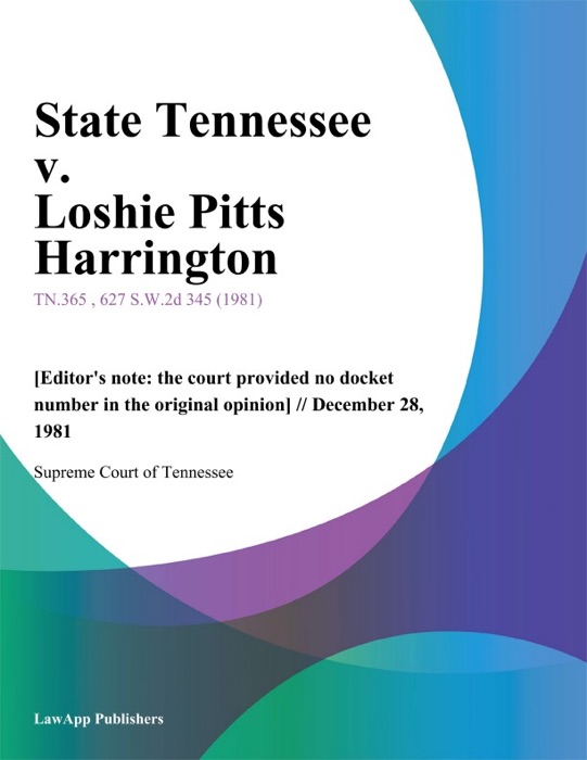 State Tennessee v. Loshie Pitts Harrington