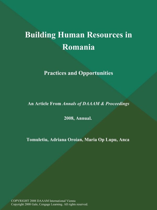 Building Human Resources in Romania: Practices and Opportunities