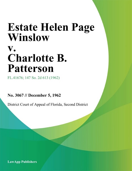 Estate Helen Page Winslow v. Charlotte B. Patterson