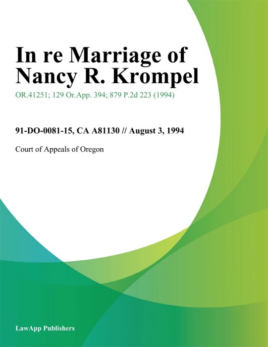 In re Marriage of Nancy R. Krompel