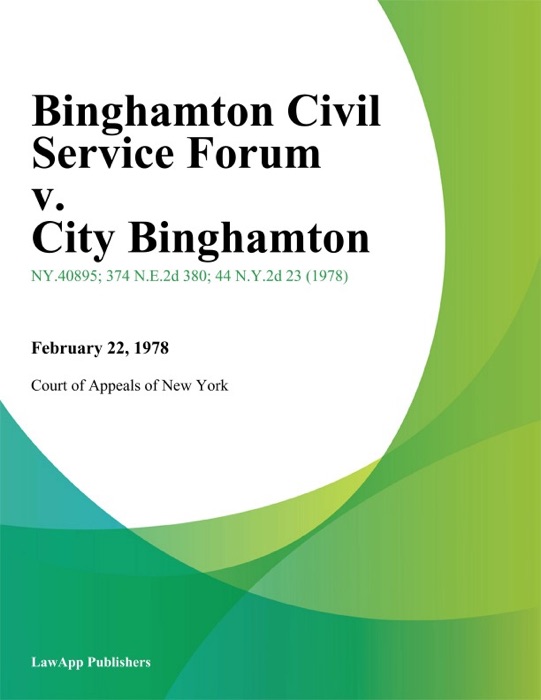 Binghamton Civil Service Forum v. City Binghamton