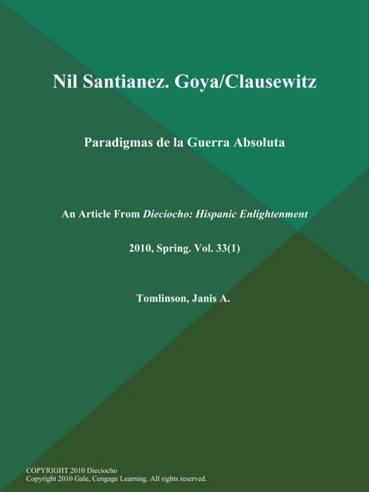 Nil Santianez. Goya/Clausewitz: Paradigmas de la Guerra Absoluta