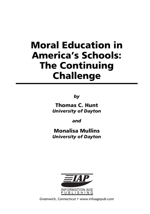 Moral Education in America's Schools