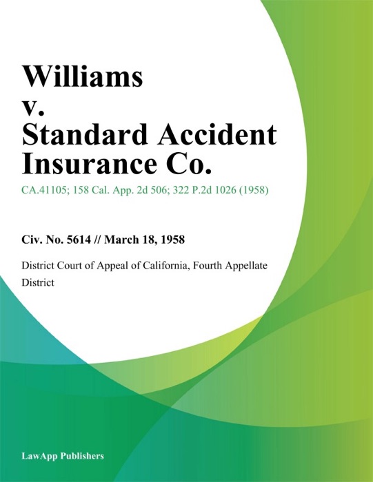 Williams v. Standard Accident Insurance Co.