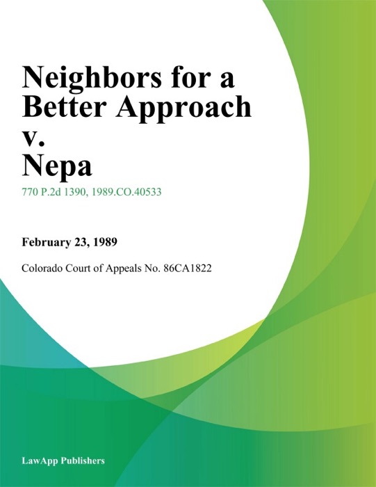 Neighbors for a Better Approach v. Nepa