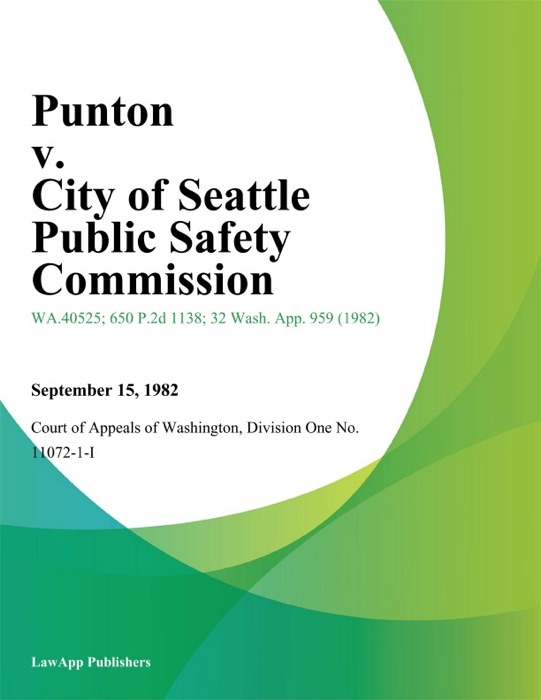 Punton V. City Of Seattle Public Safety Commission