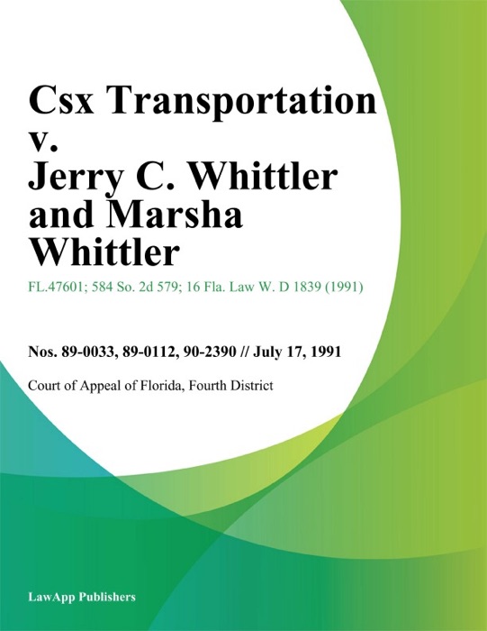 Csx Transportation v. Jerry C. Whittler and Marsha Whittler