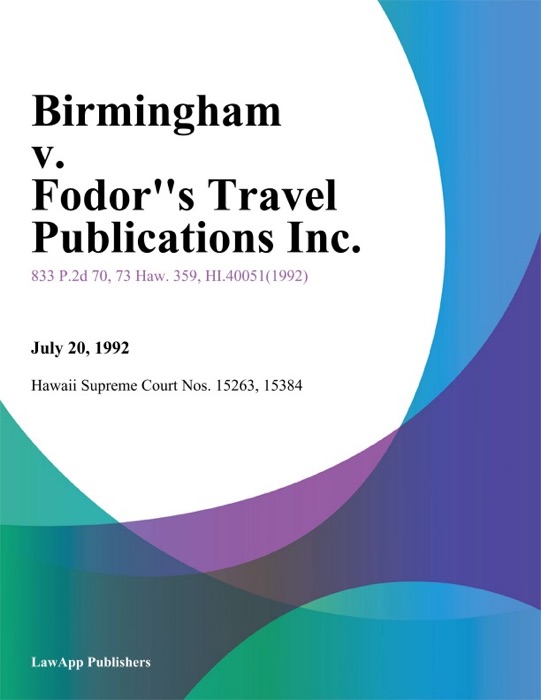 Birmingham V. Fodor''s Travel Publications Inc.