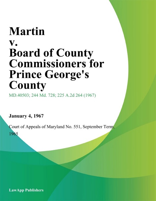 Martin v. Board of County Commissioners for Prince George's County