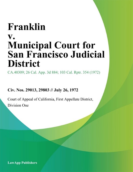 Franklin v. Municipal Court for San Francisco Judicial District